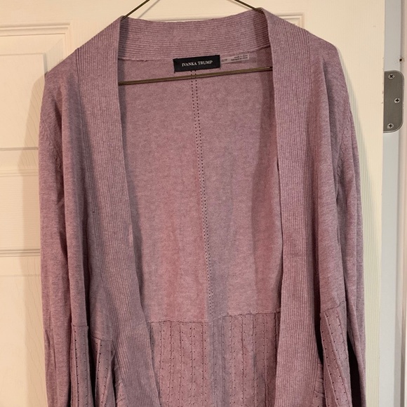 Ivanka Trump Cardigan Open Drape-Front dusty Pink - Picture 6 of 14
